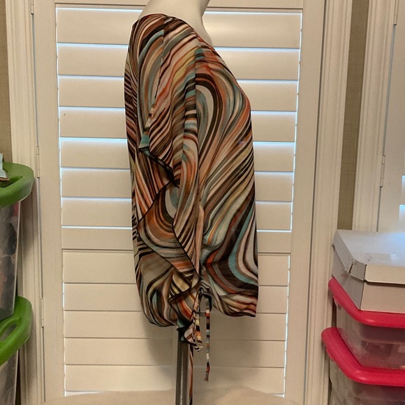 Halo Vibrant Swirl Women's Blouse - Picture 2 of 7